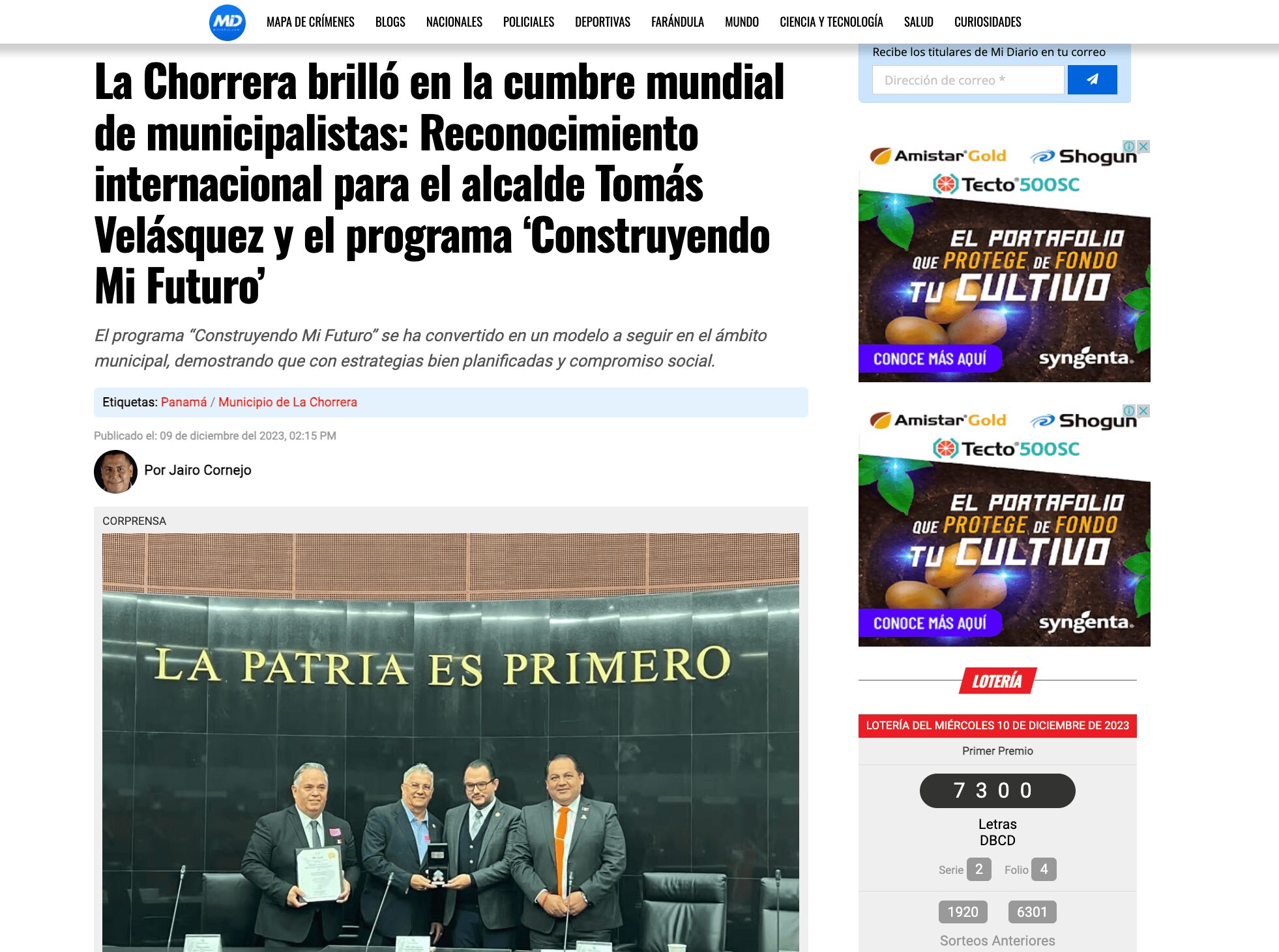 La Chorrera brilló en la Cumbre Mundial de Municipalistas en el Senado de México