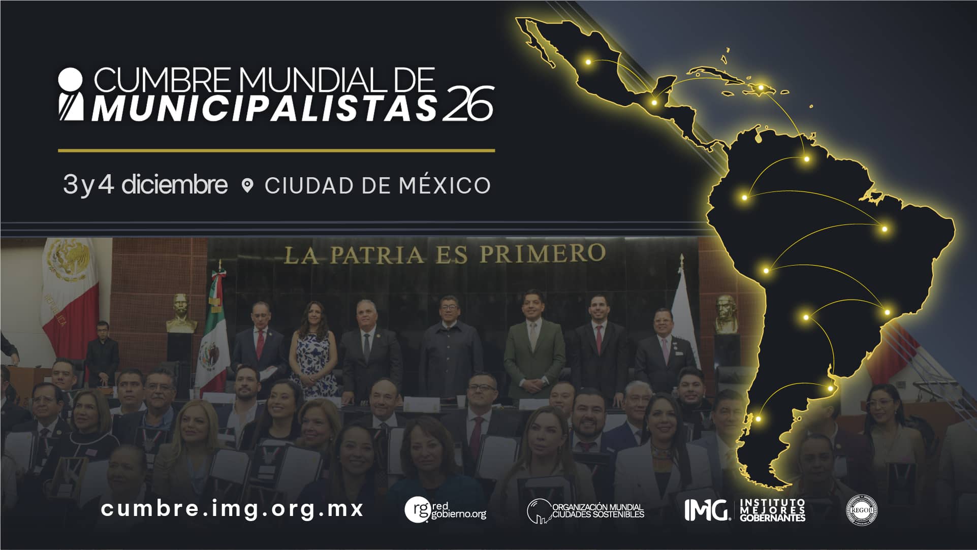 Cumbre Mundial de Municipalistas 2026 en Ciudad de México. Instituto Mejores Gobernantes AC - Red Gobierno ¡Ya puedes registrarte!