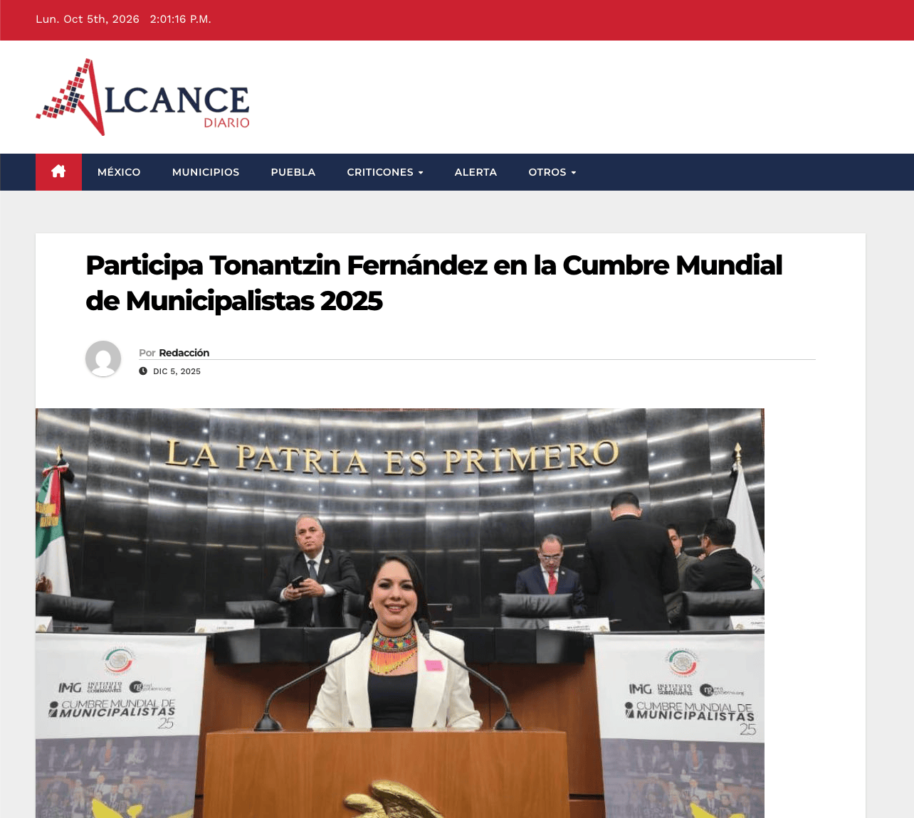 Participa Tonantzin Fernández en la Cumbre Mundial de Municipalistas 2025